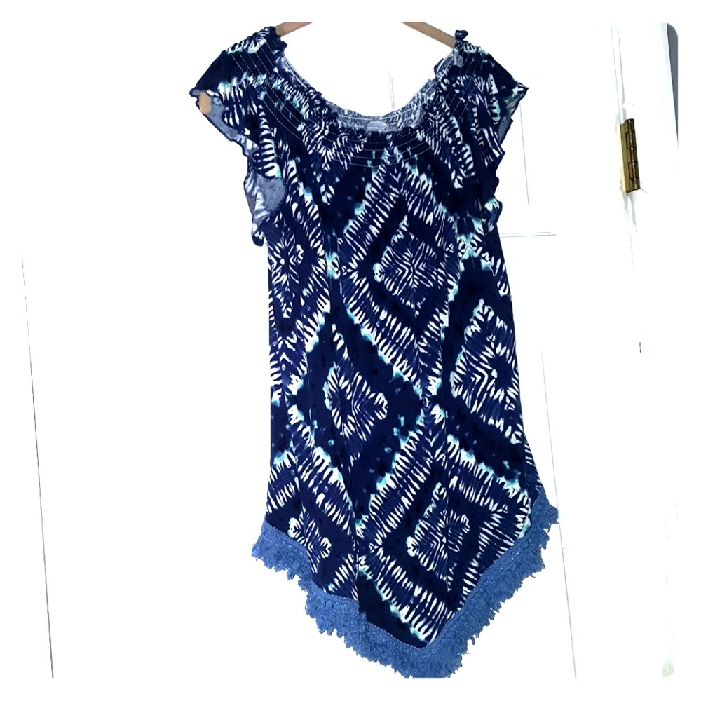 Womens tie dye fringe top - Picture 4 of 7